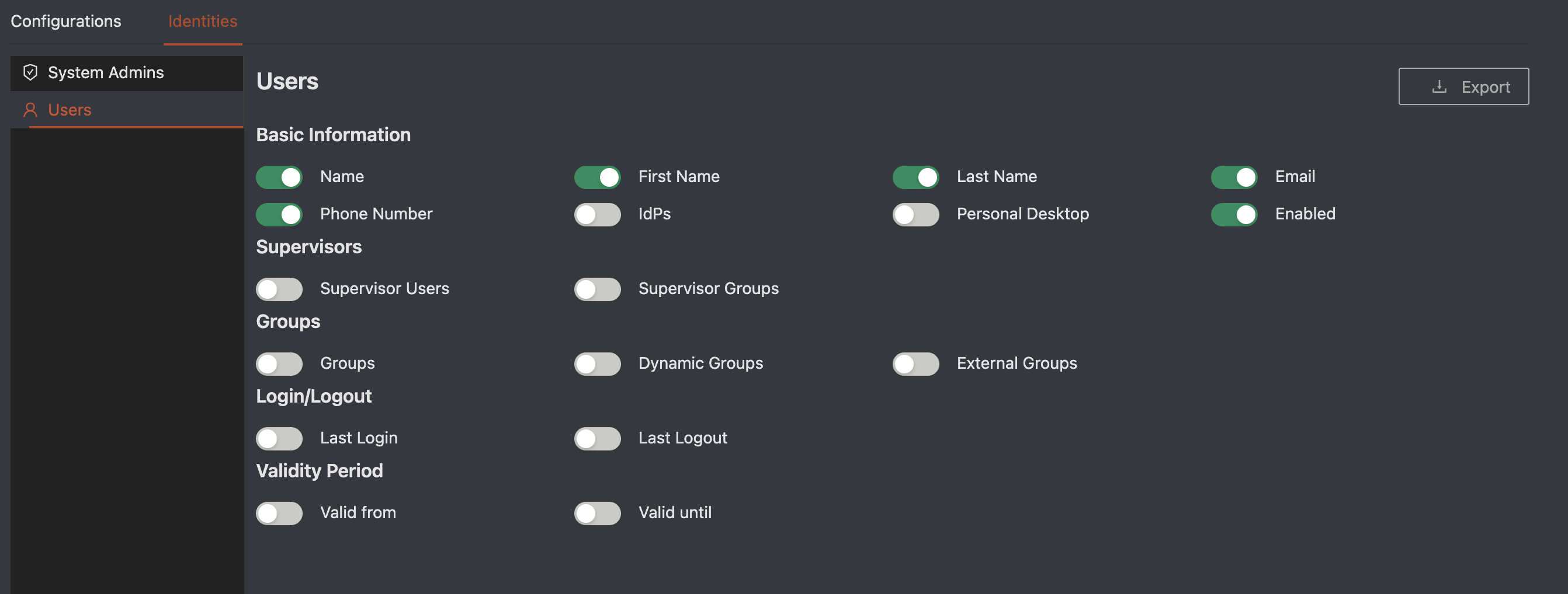 Export CSV file